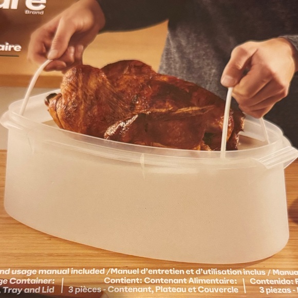 Tupperware XL Food Container with Tray & Lid. Bundle of 2. Brand New - Picture 10 of 14